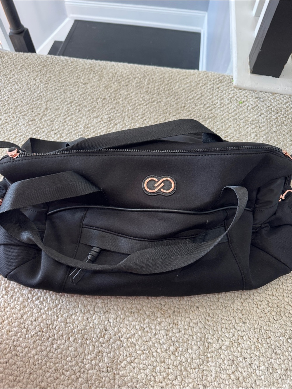 CALIA by Carrie Underwood Black Tote with Rose Gold Accent Logo